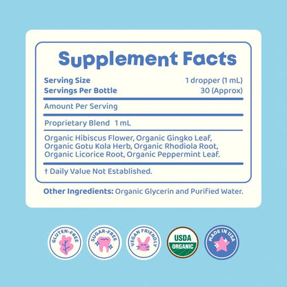 JoySpring Genius Drops Organic Focus Drops for Kids (4 fl oz)
